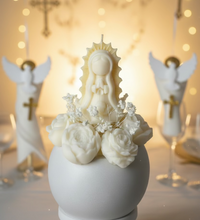 Load image into Gallery viewer, Virgen sphere Bouquet candle