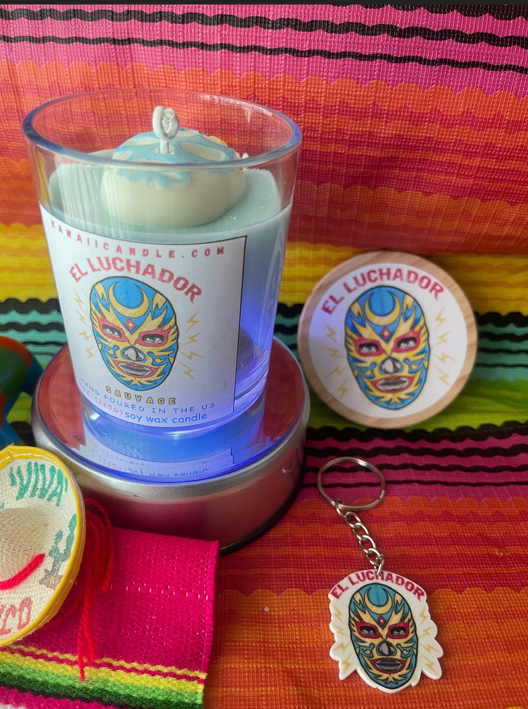 Luchador candle