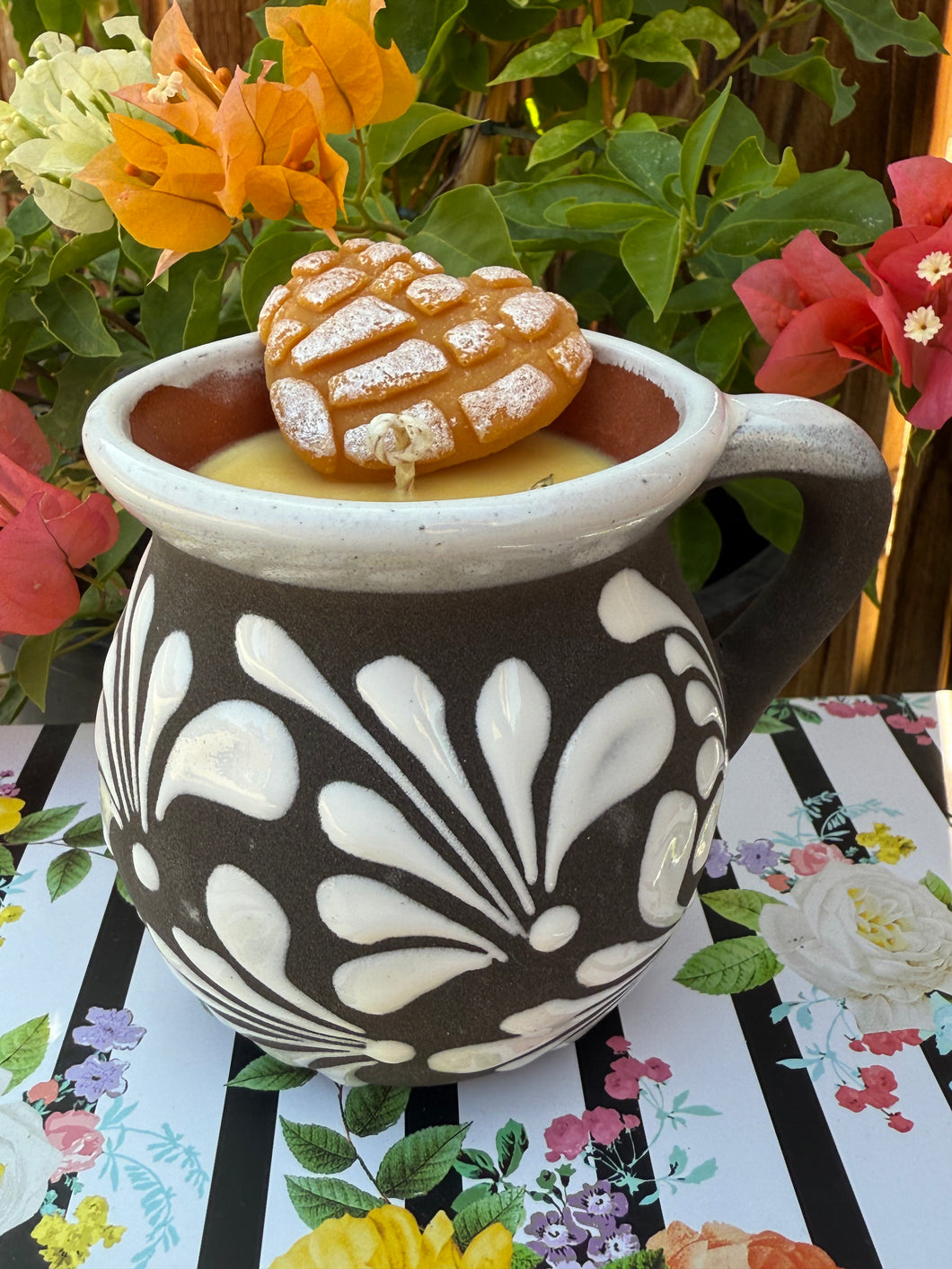 Talavera Heart Concha Candle