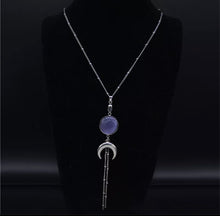 Load image into Gallery viewer, Purple Opal Moon Necklace
