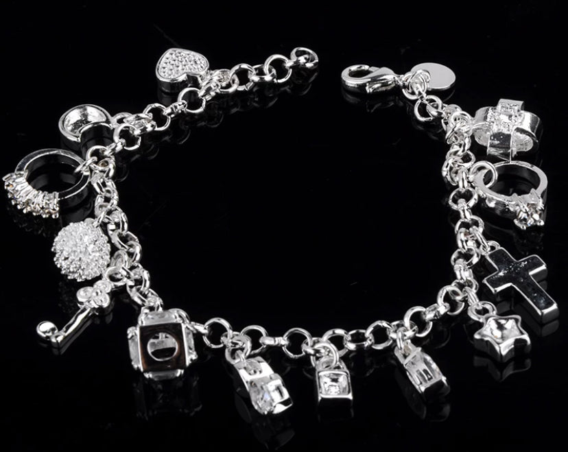 Bracelet Moon Heart Lock Cross Charm Bracelet 13